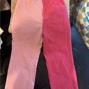 Stylish Pink Ombre Straight Leg Pants